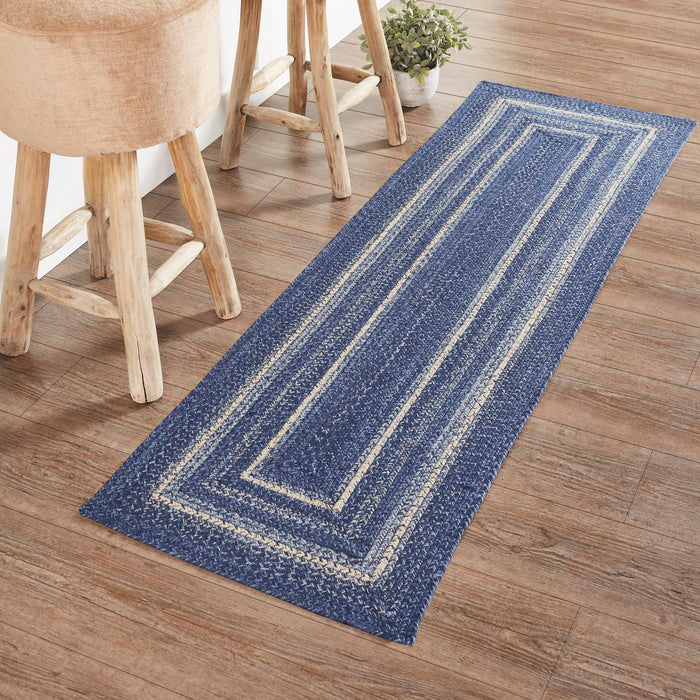 Great Falls Blue Jute Rug/Runner Rect w/ Pad 22x72