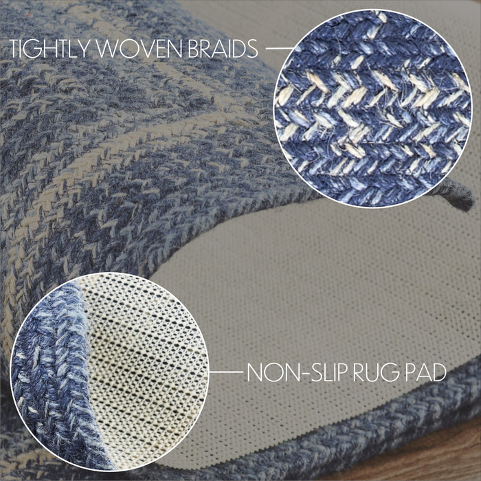 Great Falls Blue Jute Rug/Runner Rect w/ Pad 22x72