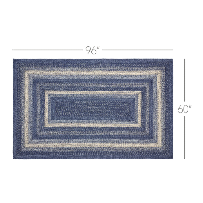 Great Falls Blue Jute Rug Rect w/ Pad 60x96