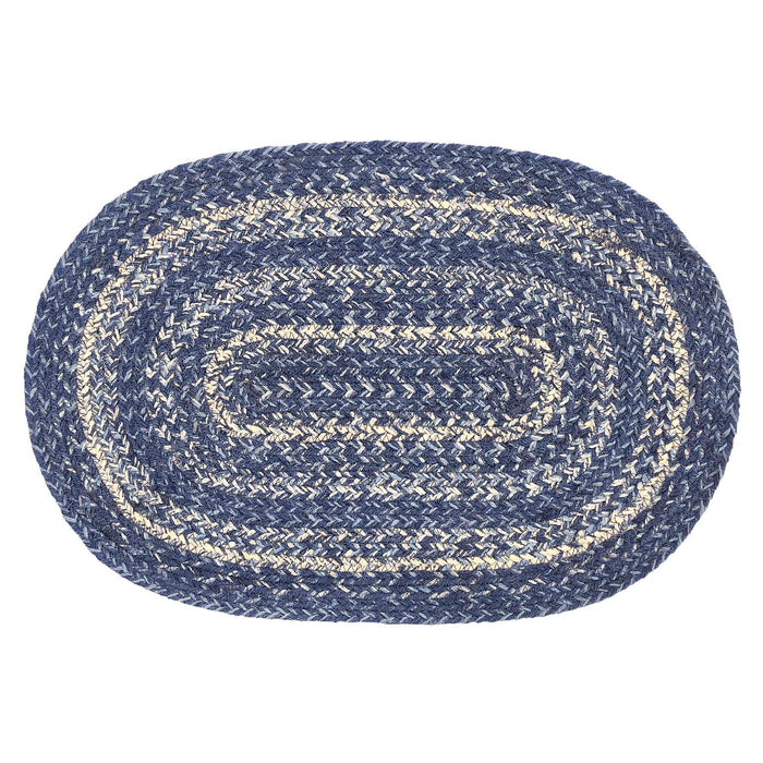 Great Falls Blue Jute Oval Placemat 12x18