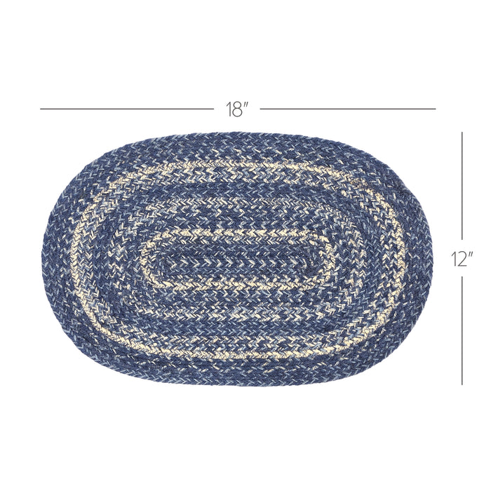 Great Falls Blue Jute Oval Placemat 12x18