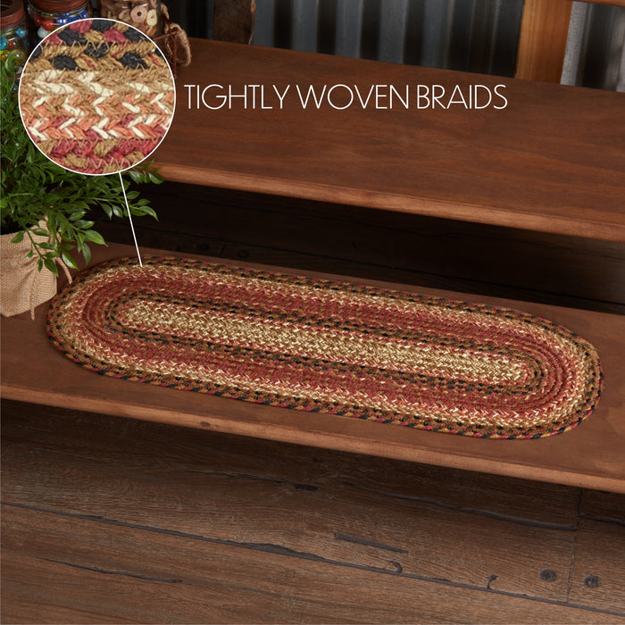 Ginger Spice Jute Stair Tread Oval Latex 8.5x27