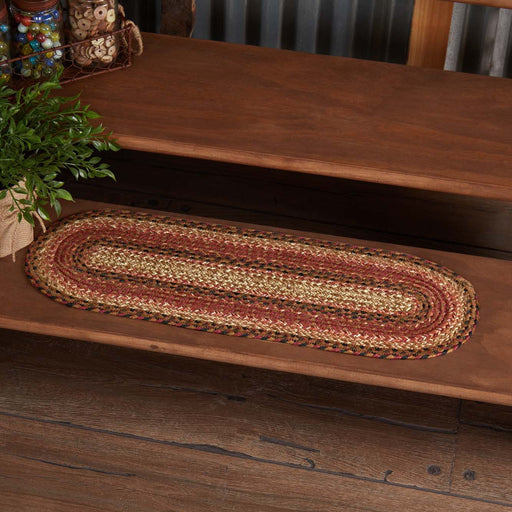 Ginger Spice Jute Stair Tread Oval Latex 8.5x27