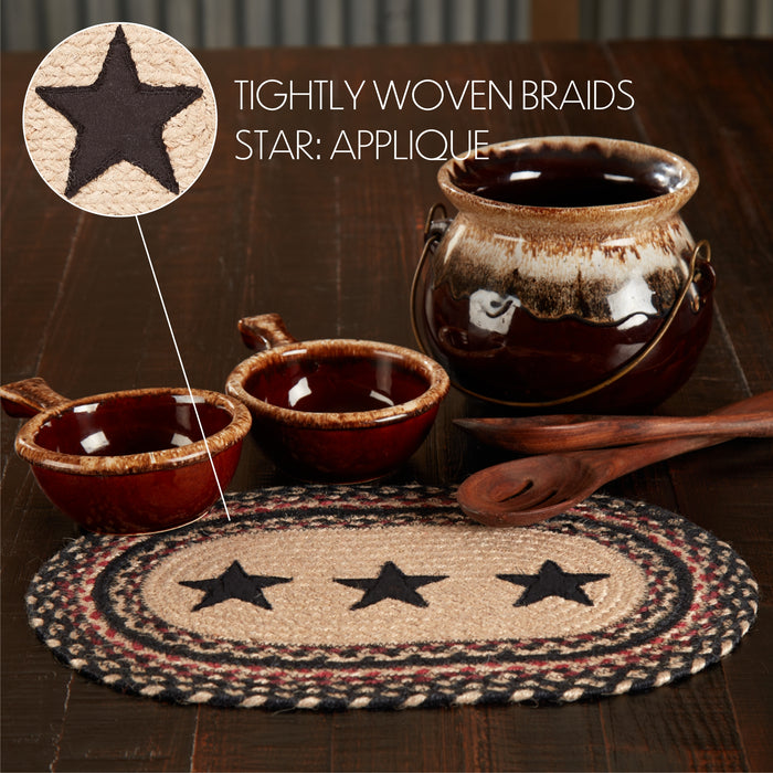 Colonial Star Jute Oval Placemat 10x15