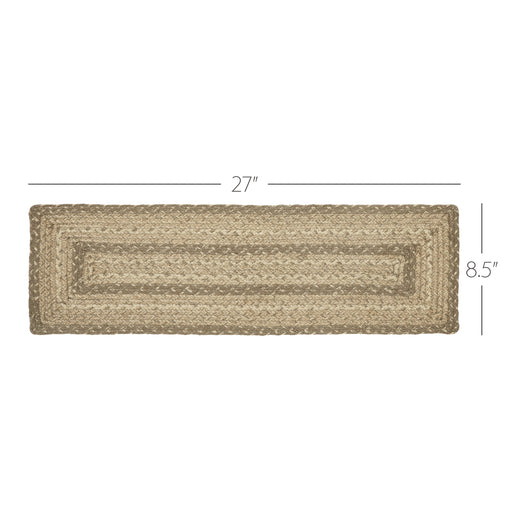 Cobblestone Jute Stair Tread Rect Latex 8.5x27