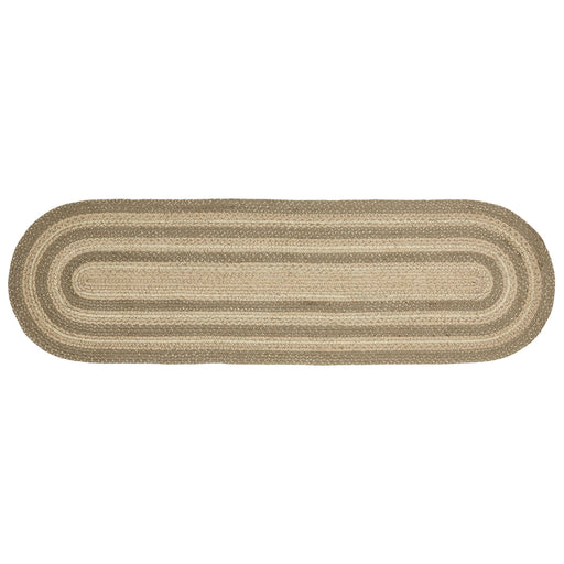 Cobblestone Jute Rug/Runner Oval w/ Pad 22x72