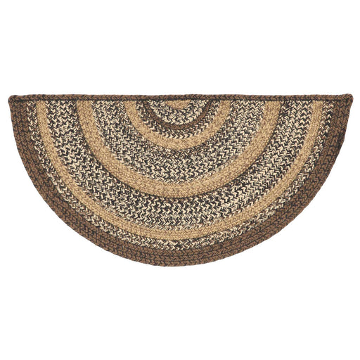 Espresso Jute Rug Half Circle w/ Pad 16.5x33