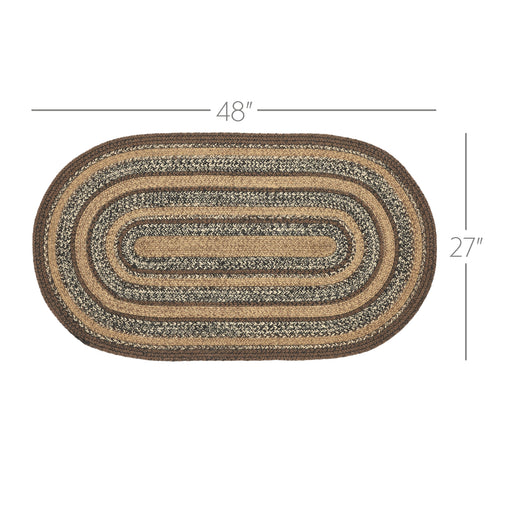 Espresso Jute Rug Oval w/ Pad 27x48