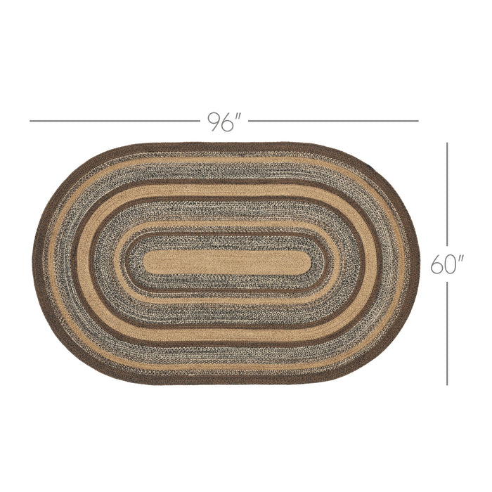 Espresso Jute Rug Oval w/ Pad 60x96