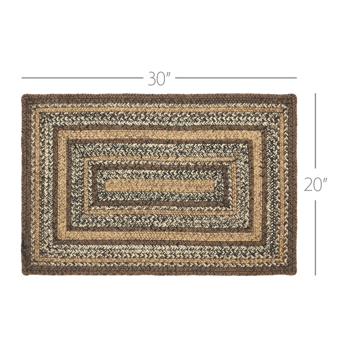 Espresso Jute Rug Rect w/ Pad 20x30