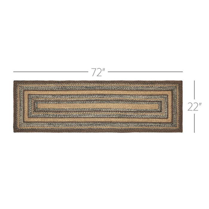 Espresso Jute Rug/Runner Rect w/ Pad 22x72