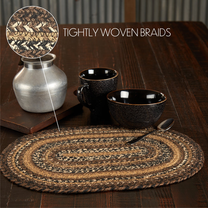 Espresso Jute Oval Placemat 12x18