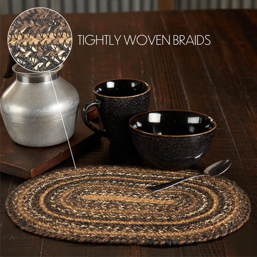 Espresso Jute Oval Placemat 10x15