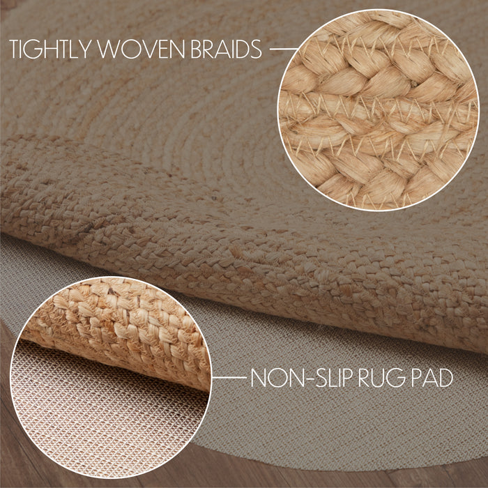 Natural Jute Rug Oval w/ Pad 36x60