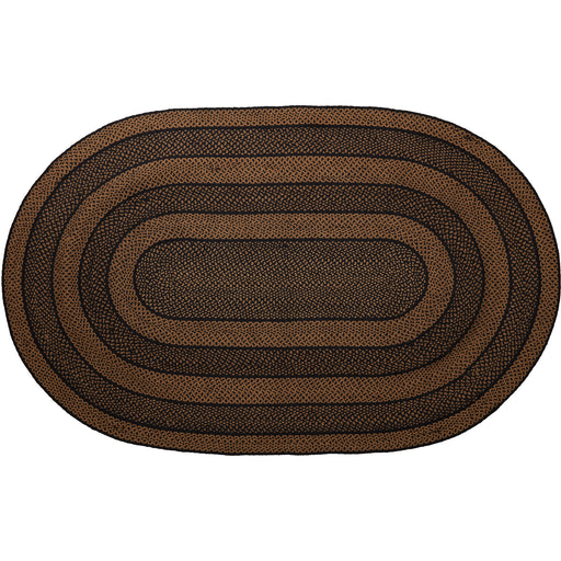 Black & Tan Jute Rug Oval w/ Pad 60x96