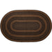 Black & Tan Jute Rug Oval w/ Pad 60x96