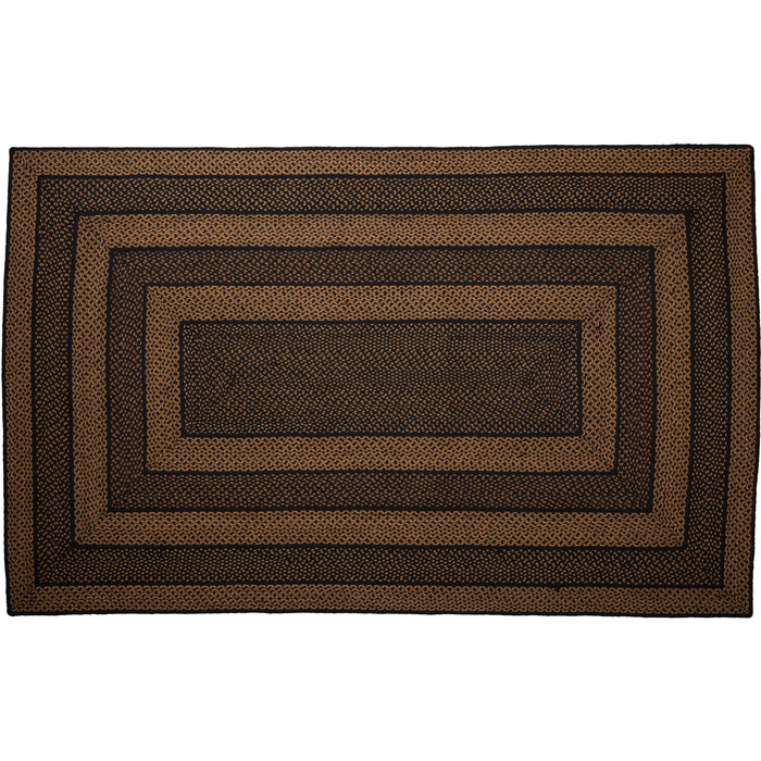 Black & Tan Jute Rug Rect w/ Pad 60x96