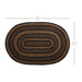 Black & Tan Jute Rug Oval w/ Pad 20x30