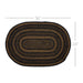 Black & Tan Jute Rug Oval w/ Pad 24x36