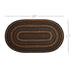 Black & Tan Jute Rug Oval w/ Pad 27x48