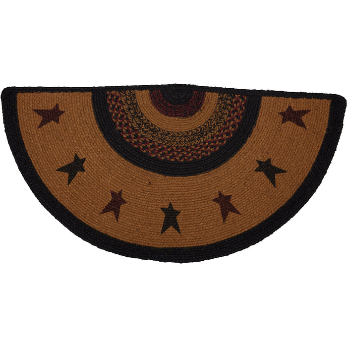 Heritage Farms Star Jute Rug Half Circle w/ Pad 16.5x33