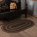 Black & Tan Jute Rug Oval w/ Pad 36x60