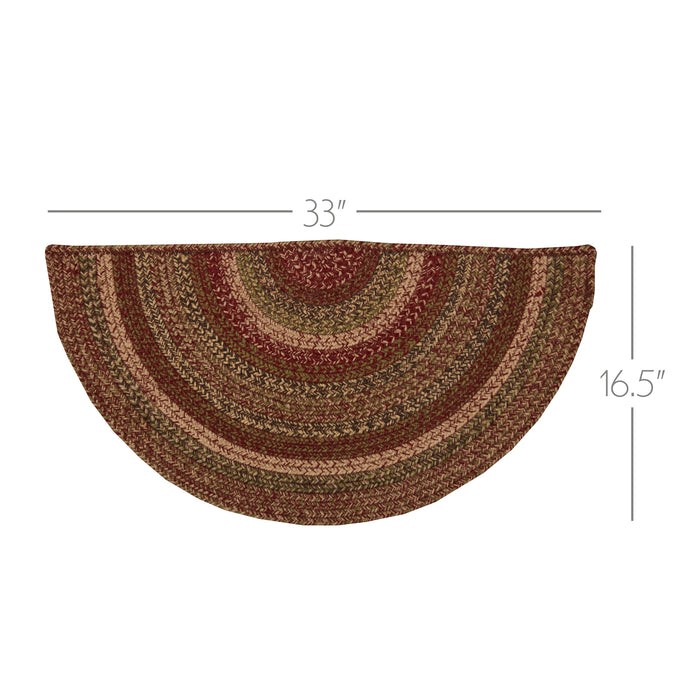 Cider Mill Jute Rug Half Circle w/ Pad 16.5x33