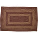 Burgundy Tan Jute Rug Rect w/ Pad 24x36