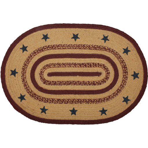 Potomac Jute Rug Oval Stencil Stars w/ Pad 20x30