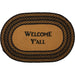 Farmhouse Jute Rug Oval Stencil Welcome Y'all w/ Pad 20x30