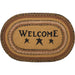 Kettle Grove Jute Rug Oval Stencil Welcome w/ Pad 20x30