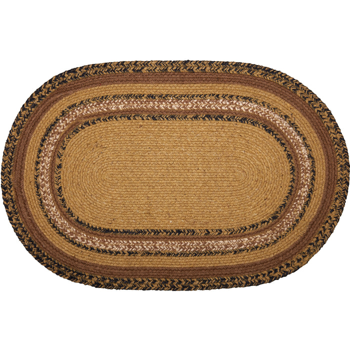 Kettle Grove Jute Rug Oval Stencil Welcome w/ Pad 20x30