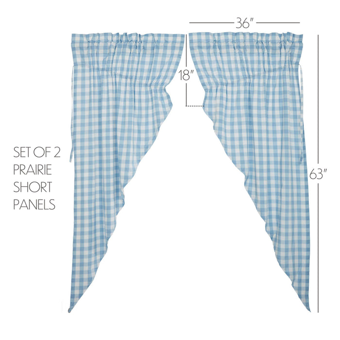 Annie Buffalo Blue Check Prairie Short Panel Set of 2 63x36x18