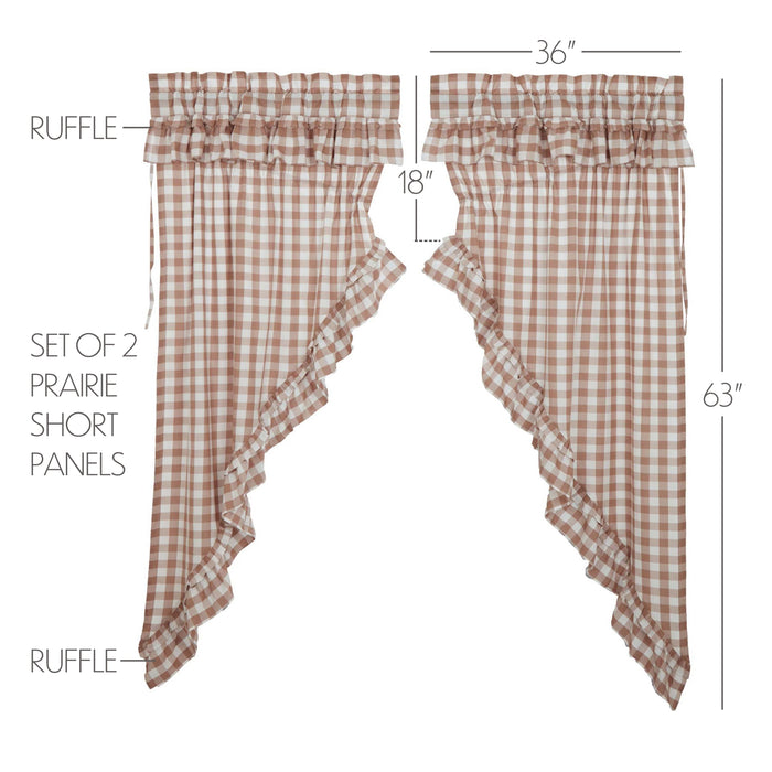 Annie Buffalo Portabella Check Ruffled Prairie Short Panel Set of 2 63x36x18