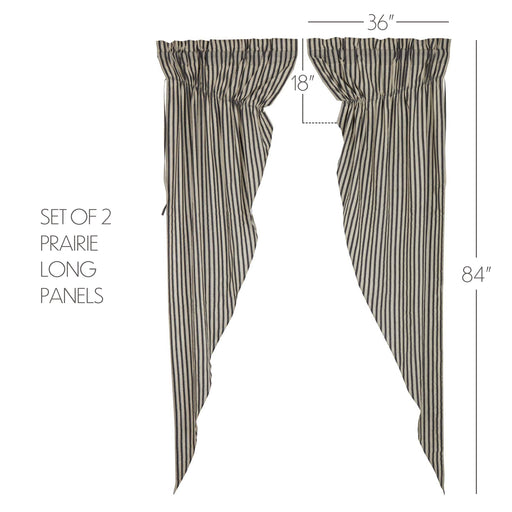 Ashmont Ticking Stripe Prairie Long Panel Set of 2 84x36x18