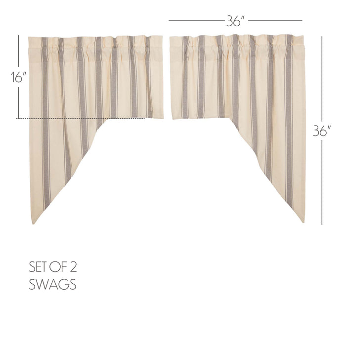 Grace Grain Sack Stripe Swag Set of 2 36x36x16