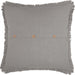 Burlap Dove Grey Fabric Euro Sham w/ Fringed Ruffle 26x26