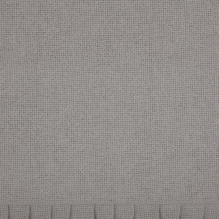 Burlap Dove Grey Fabric Euro Sham w/ Fringed Ruffle 26x26