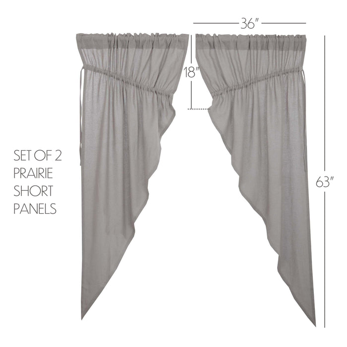 Burlap Dove Grey Prairie Short Panel Set of 2 63x36x18