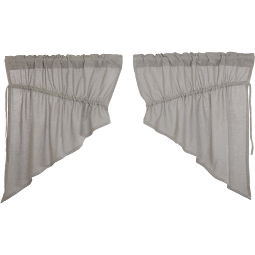 Burlap Dove Grey Prairie Swag Set of 2 36x36x18