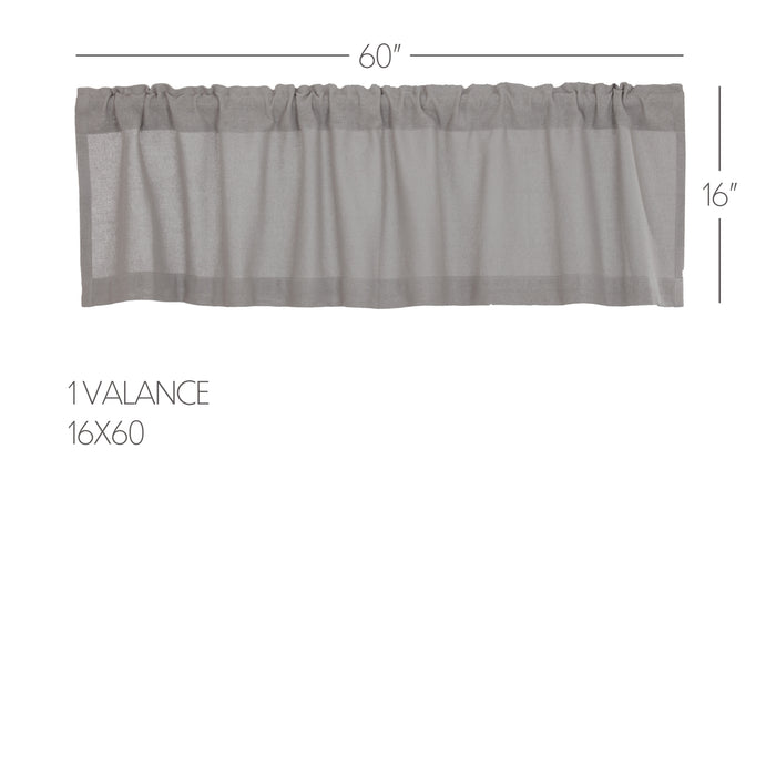 Burlap Dove Grey Valance 16x60