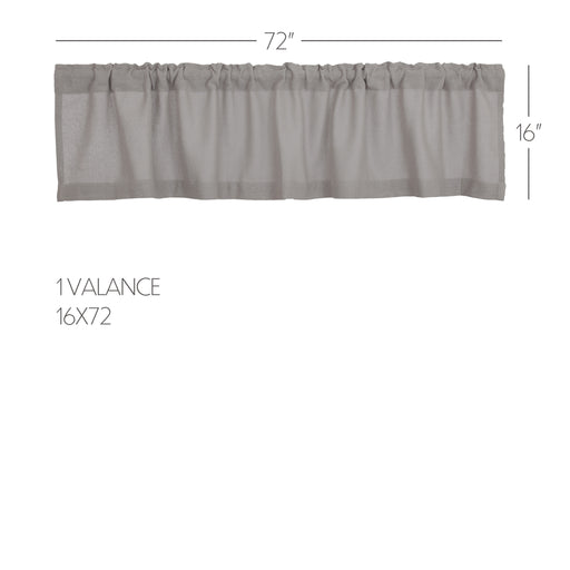 Burlap Dove Grey Valance 16x72