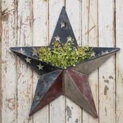 Antiqued Metal Patriotic Star Pocket