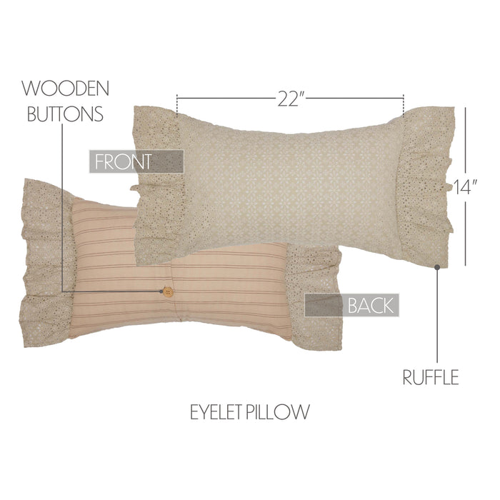 Camilia Eyelet Pillow 14x22