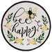Bee Happy Distressed Enamel Sign