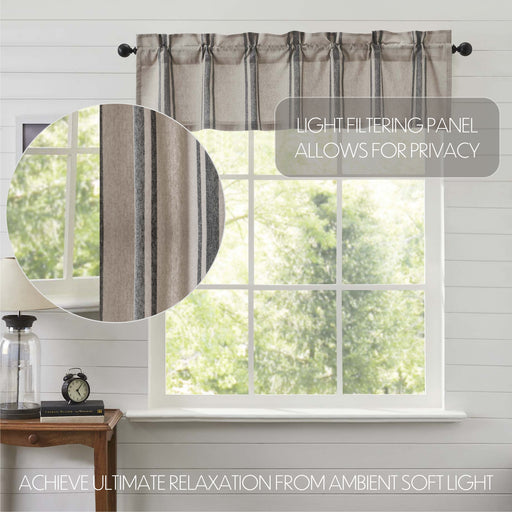 Grain Sack Charcoal Valance 16x60