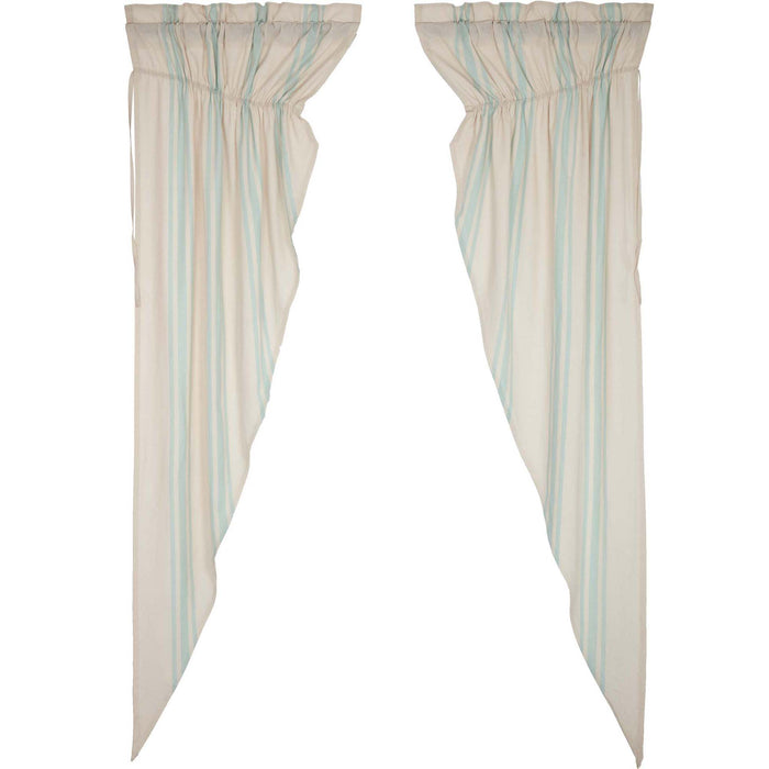 Grain Sack Aqua Prairie Long Panel Set of 2 84x36x18