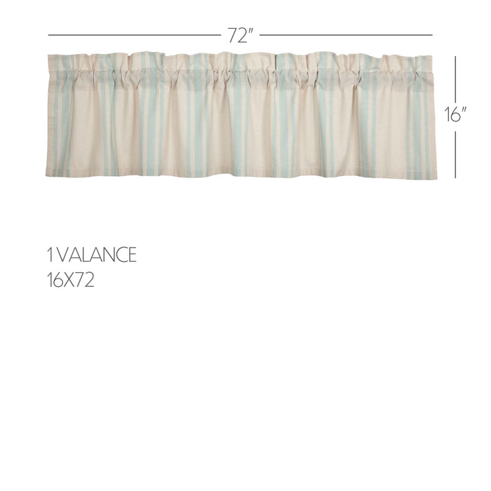 Grain Sack Aqua Valance 16x72