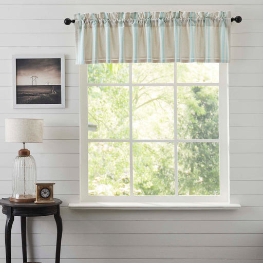 Grain Sack Aqua Valance 16x90