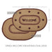 Burgundy Tan Jute Rug Oval Welcome w/ Pad 20x30